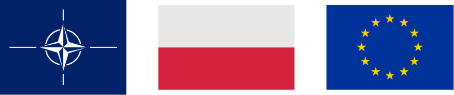 Flagi NATO, POLSKA i Unia Europejska